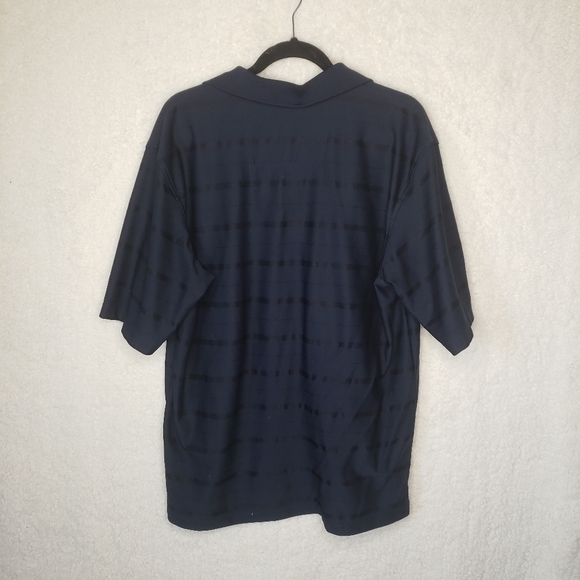 Antigua | Navy Stripe Polo sz large - Picture 2 of 3